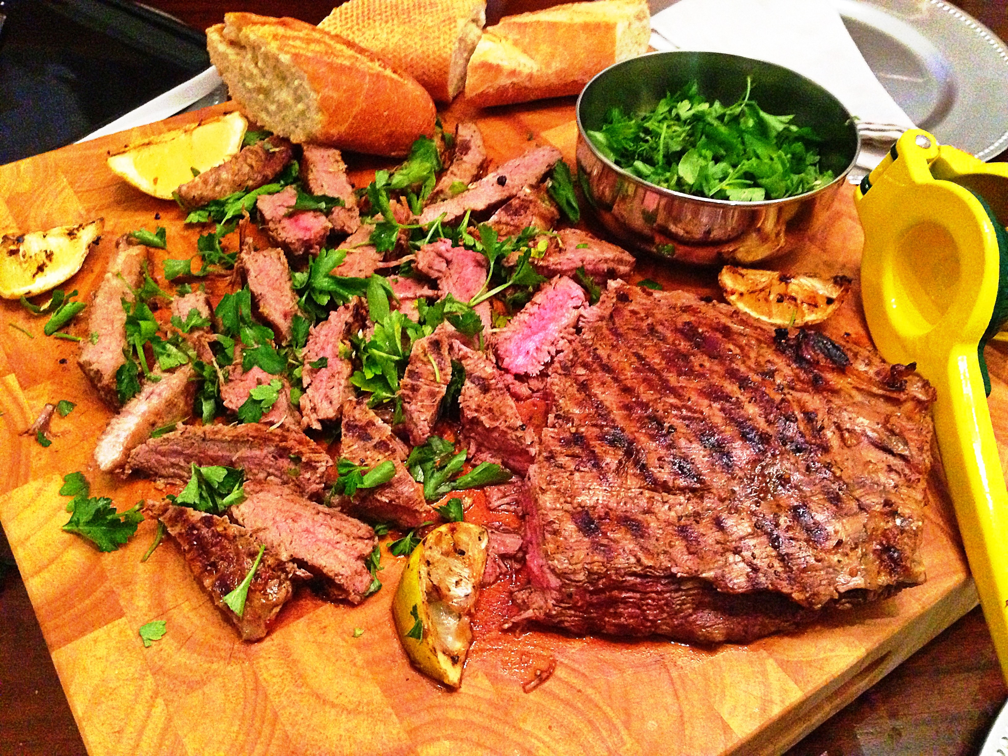 Grilled Flank Steak with Chile and Herb Gremolata